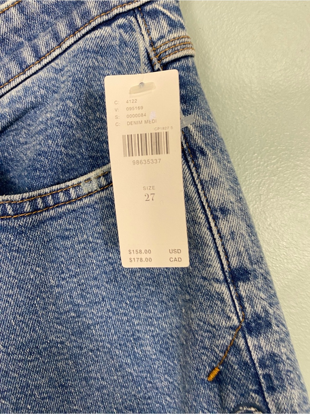 Anthropologie Pilcro Butterfly Low‎ Slung Wide Leg Jeans Blue Denim Size 27 - Picture 4 of 5